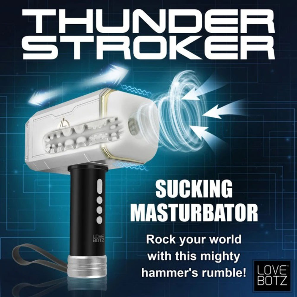 Thunder Stroker Sucking Masturbator - Silver | LB-AH366