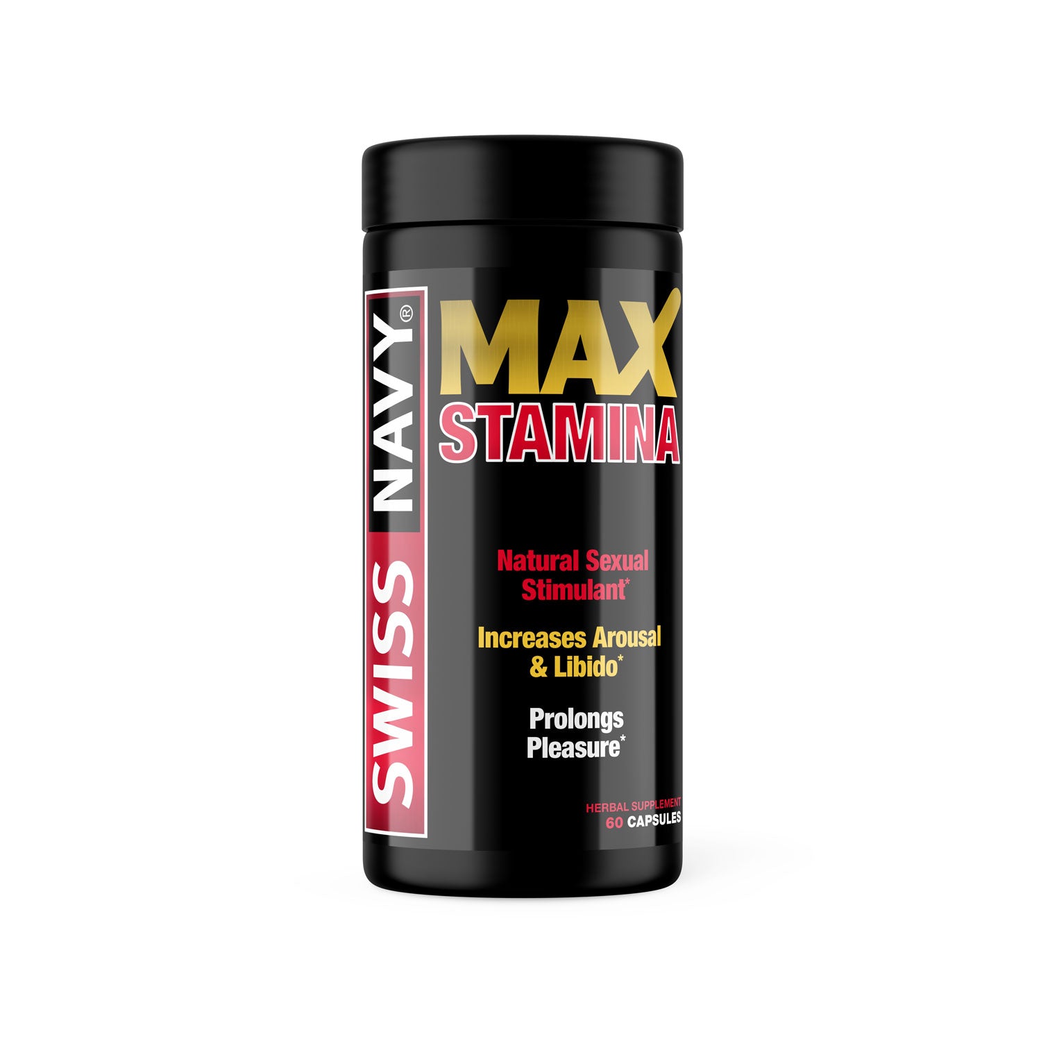 Max Stamina - 60 Count Bottle by Swiss Navy MD-MST 699439006518 from EdgingWarehouse.com where we sell the best male sex toys and fleshlight type strokers for masturbation, edging and gooning and other men's health and sexual wellness items.