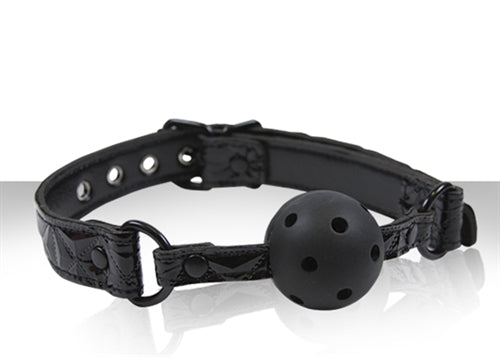 Sinful Ball Gag - Black NSN1221-13 657447092237 from EdgingWarehouse.com where we sell the best male sex toys and fleshlight type strokers for masturbation, edging and gooning and other men's health and sexual wellness items.