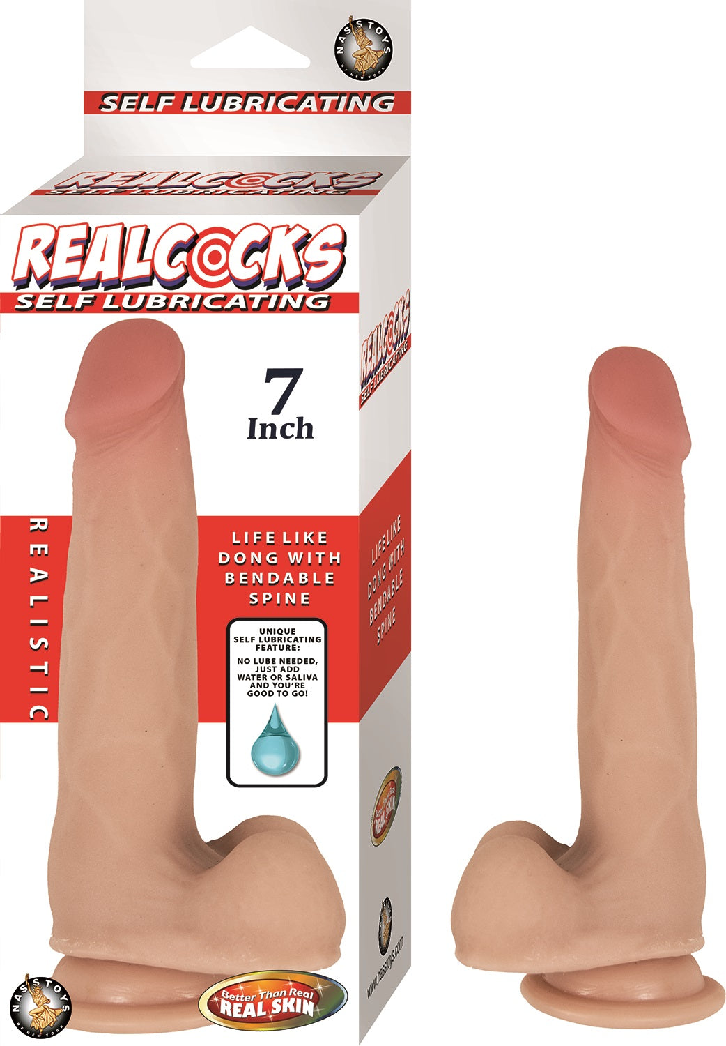 Realcocks Self Lubricating Dong - 7 Inch - Flesh | NW2934