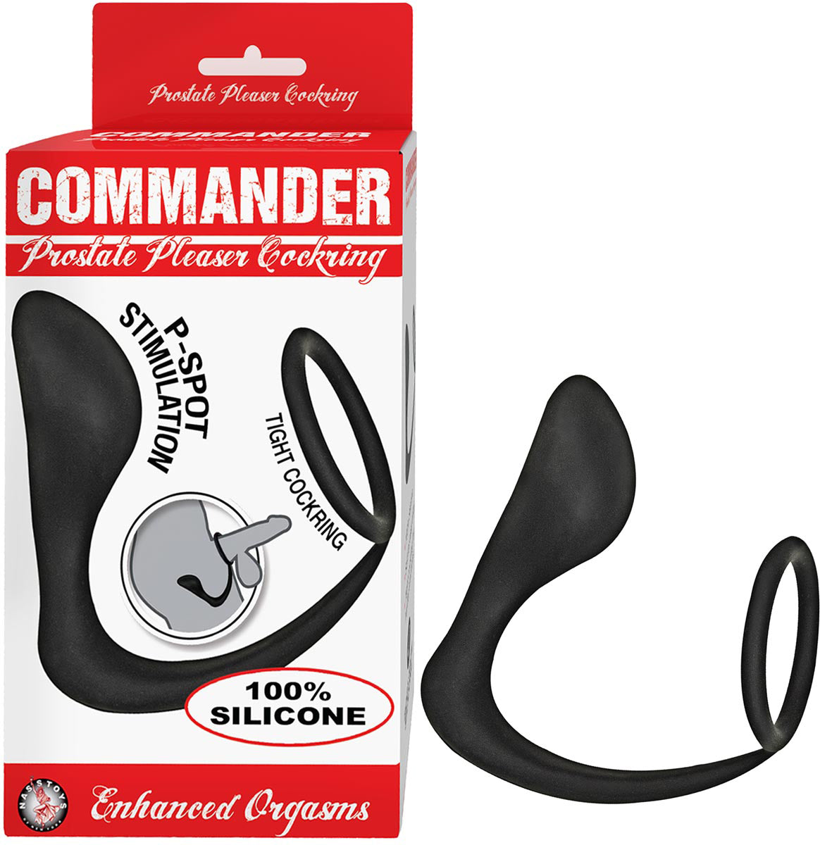 Commander Prostate Pleaser Cockring - Black | NW2944