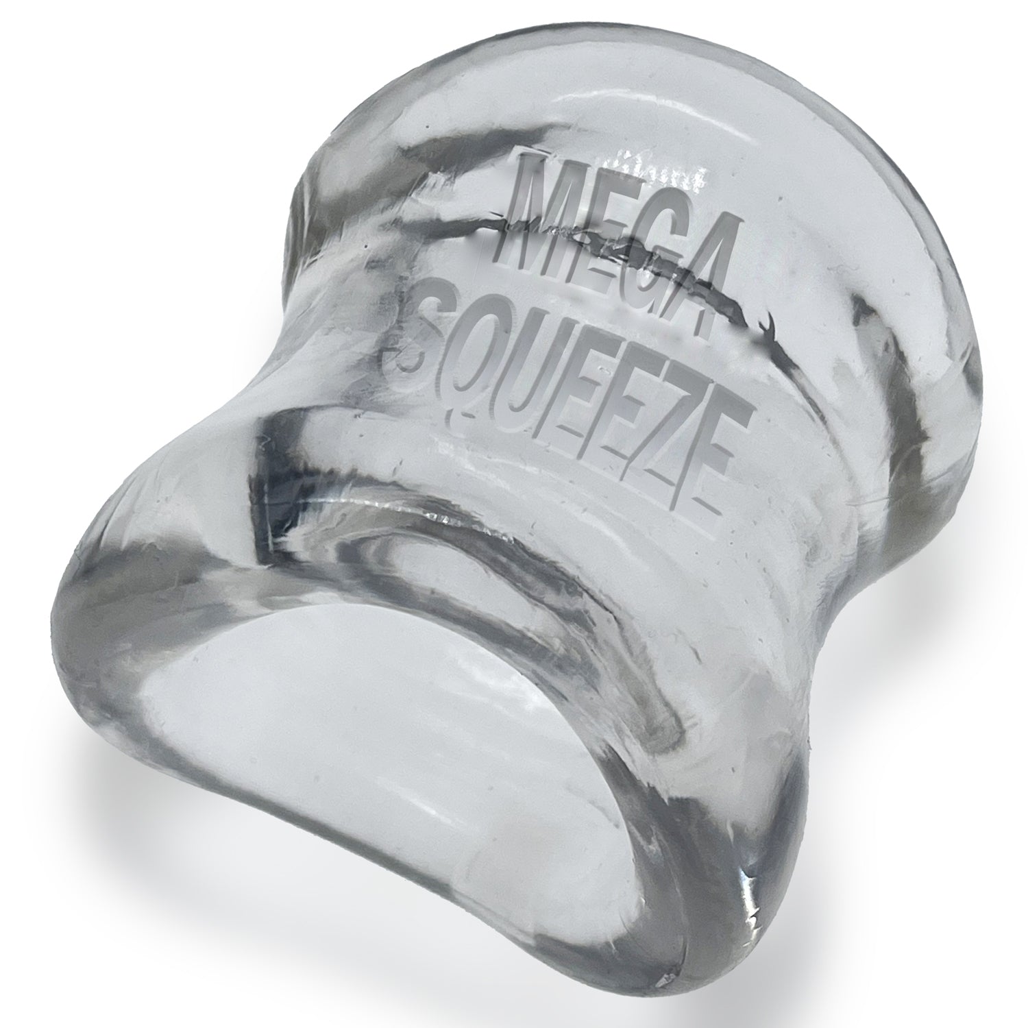 Mega Squeeze - Ergofit Ballstretcher - Clear OX-3077-CLR 840215122643 from EdgingWarehouse.com where we sell the best male sex toys and fleshlight type strokers for masturbation, edging and gooning and other men's health and sexual wellness items.