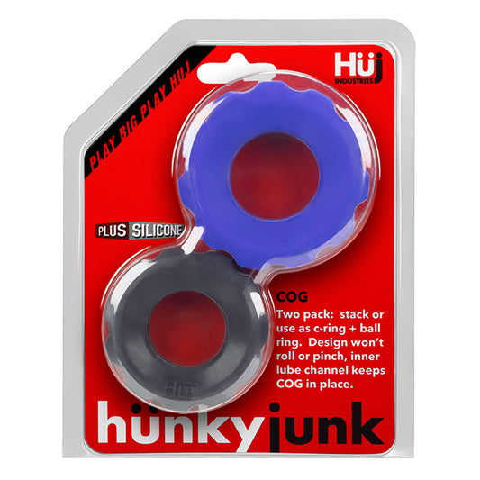 Hunkyjunk Cog 2 - Size C-Ring - Cobalt / Tar OX-HUJ-103-CBLTAR 840215119698 from EdgingWarehouse.com where we sell the best male sex toys and fleshlight type strokers for masturbation, edging and gooning and other men's health and sexual wellness items.