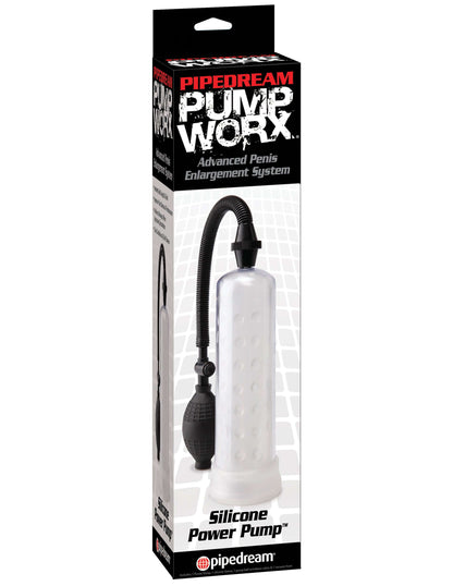Pump Worx Silicone Power Pump - Clear | Pipedream | PD3255-20 | 603912294477 from EdgingWarehouse.com and EroticWarehouse.com where we sell the best adult sex toys and fleshlight type strokers for masturbation, edging and gooning and other adult health an