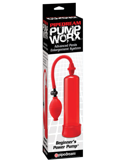 Pump Worx Beginners Power Pump - Red PD3260-15 603912294552 from EdgingWarehouse.com where we sell the best male sex toys and fleshlight type strokers for masturbation, edging and gooning and other men's health and sexual wellness items.