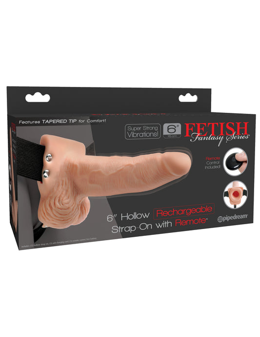 Fetish Fantasy Series 6 Inch Hollow Rechargeable Strap-on With Remote - Flesh | Pipedream | PD3395-21 | 603912759228 from EdgingWarehouse.com and EroticWarehouse.com where we sell the best adult sex toys and fleshlight type strokers for masturbation, edgi