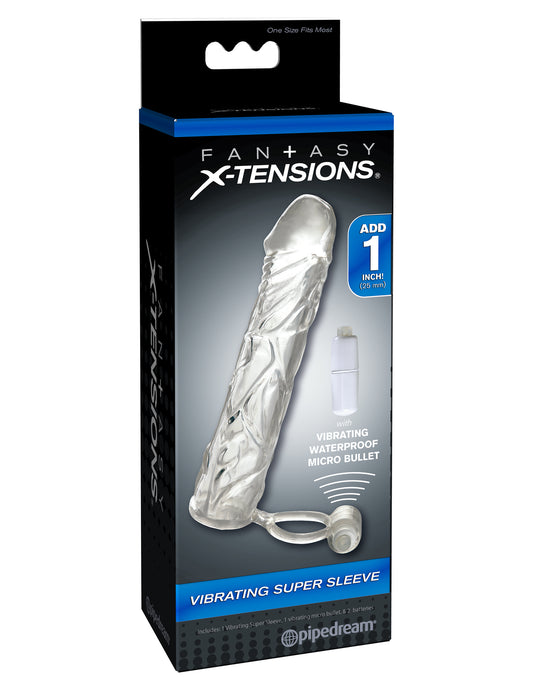 Fantasy X-Tensions Vibrating Super Sleeve - Clear | PD4134-20