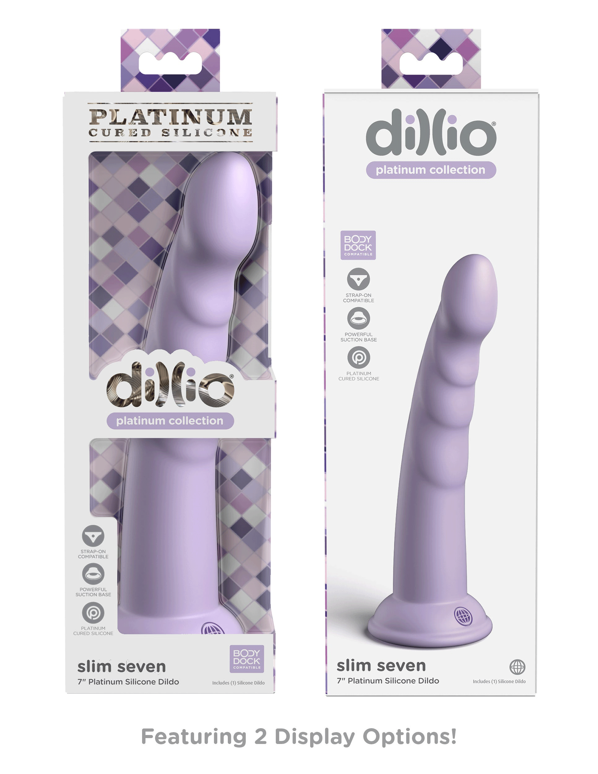 Dillio Platinum - Slim Seven 7 Inch Dildo - Purple | PD5387-12