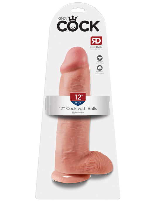 King Cock 12 Inch Cock With Balls - Flesh | PD5511-21