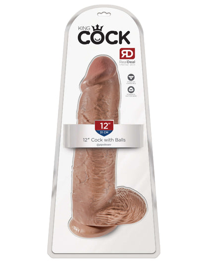 King Cock 12 Inch Cock With Balls - Tan | PD5511-22