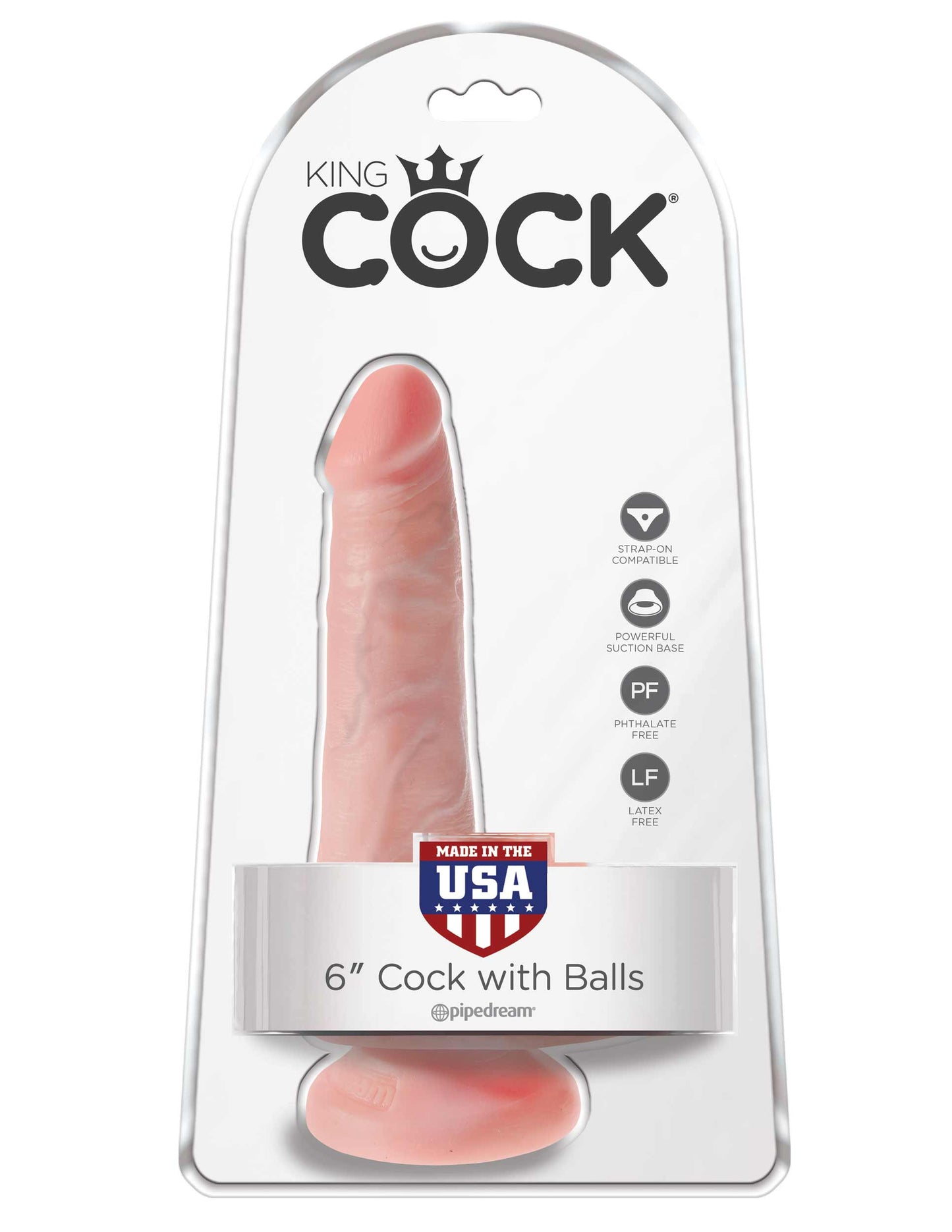 King Cock 6 Inch Cock With Balls - Light | PD5531-21