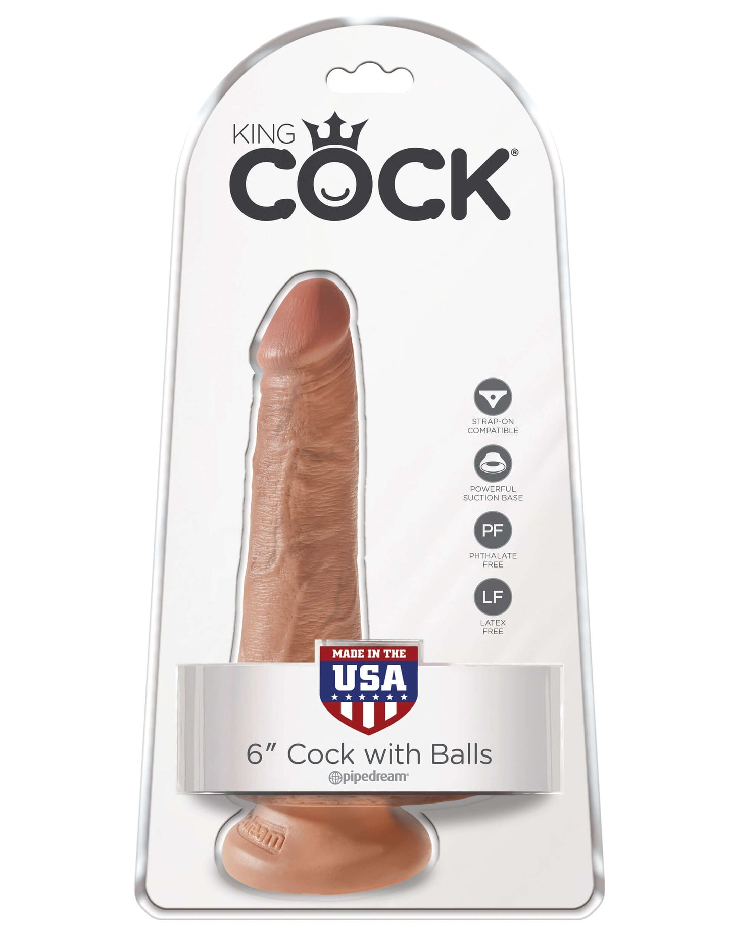 King Cock 6 Inch Cock With Balls - Tan | PD5531-22