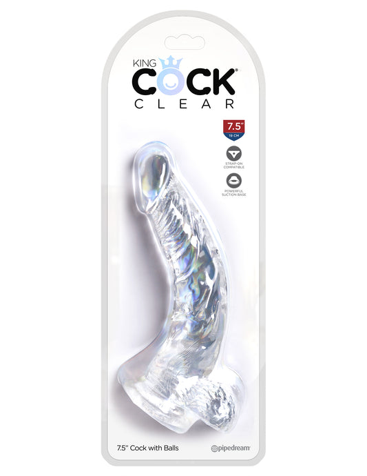 King Cock Clear 7.5 Inch Cock With Balls PD5755-20 603912758856 from EdgingWarehouse.com where we sell the best male sex toys and fleshlight type strokers for masturbation, edging and gooning and other men's health and sexual wellness items.