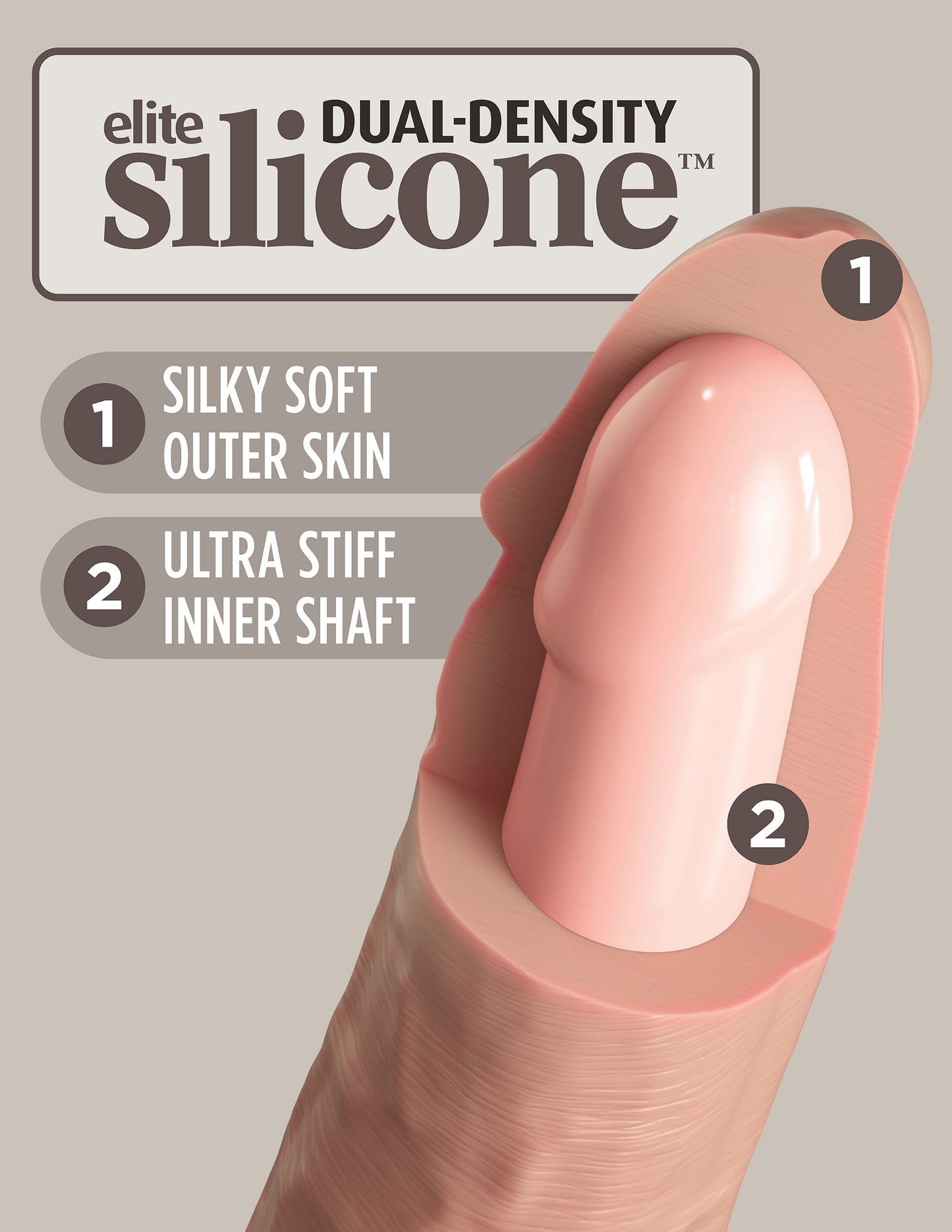 King Cock Elite 10 Inch Dual Density Silicone Cock - Light PD5774-21 603912769357 from EdgingWarehouse.com where we sell the best male sex toys and fleshlight type strokers for masturbation, edging and gooning and other men's health and sexual wellness it