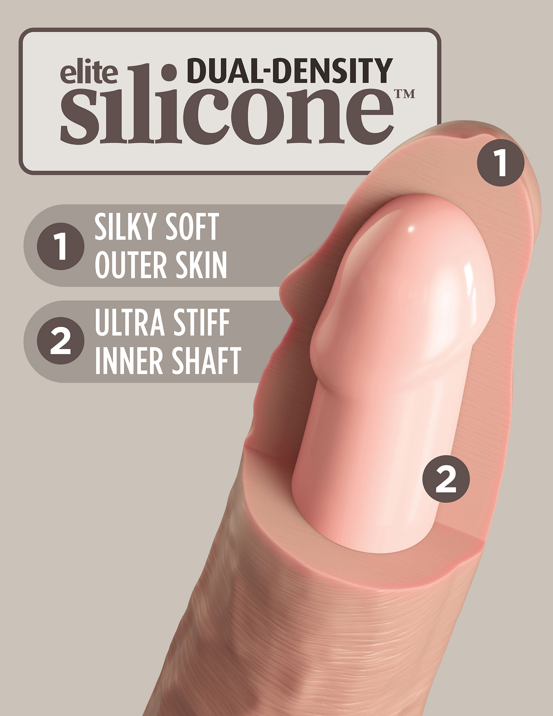 King Cock Elite 10 Inch Dual Density Silicone Cock - Light PD5774-21 603912769357 from EdgingWarehouse.com where we sell the best male sex toys and fleshlight type strokers for masturbation, edging and gooning and other men's health and sexual wellness it