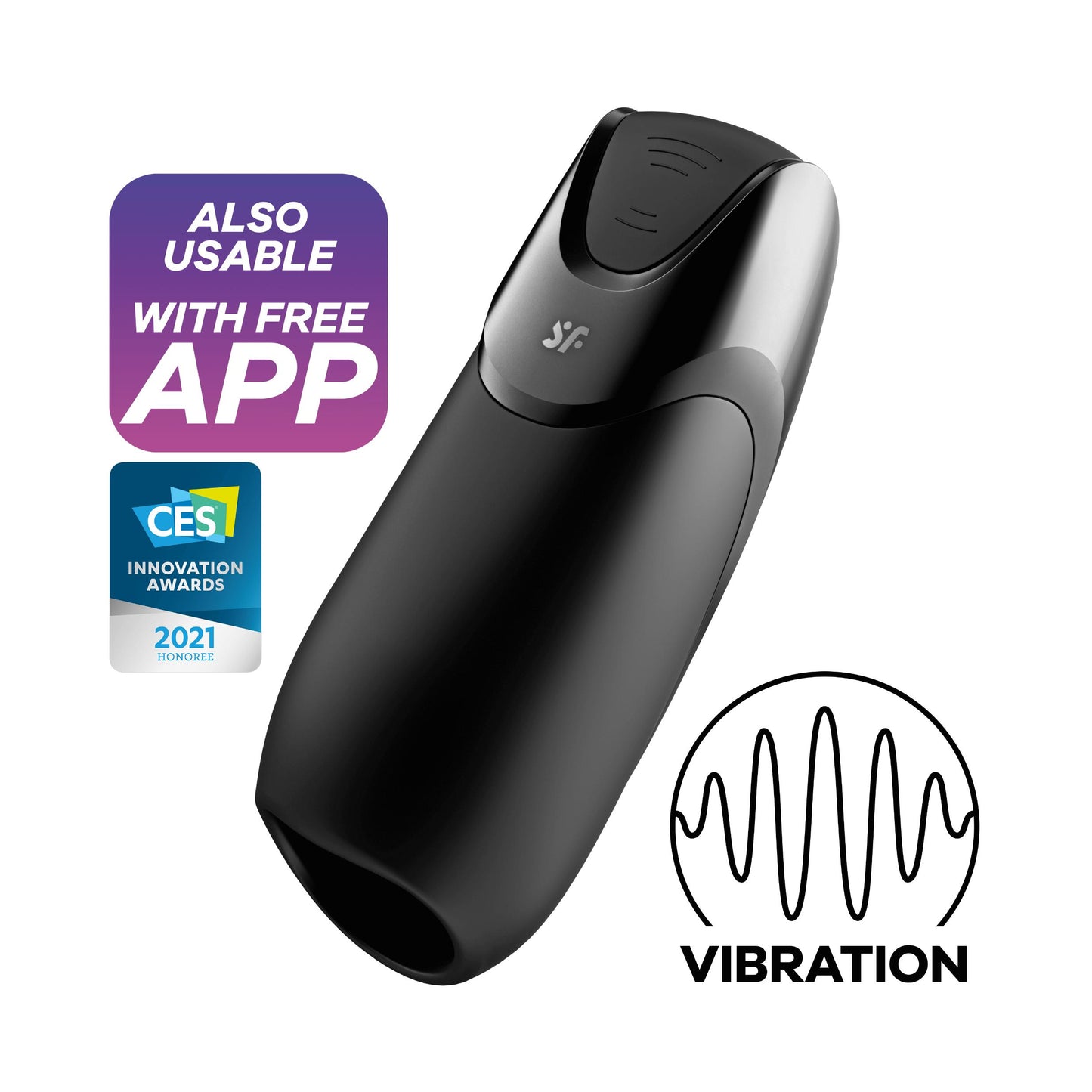 Men Vibration Plus Vibrator - Black | SAT-9016570