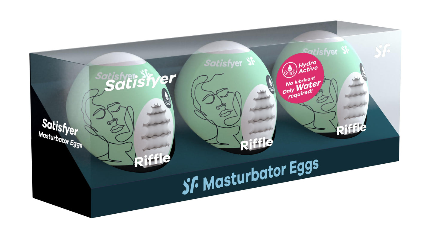 3 Pc Set Masturbator Egg - Riffle - Light Green | SAT-9043446