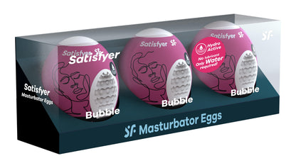 3 Pc Set Masturbator Egg - Bubble - Violet | SAT-9043453