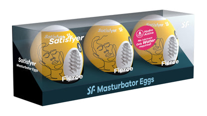 3 Pc Set Masturbator Egg - Fierce - Yellow | SAT-9043460