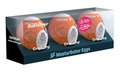 3 Pc Set Masturbator Egg - Crunchy - Orange | SAT-9043491