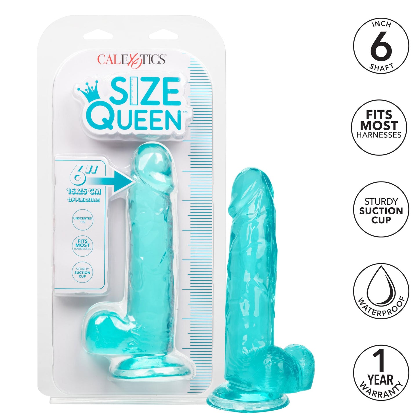 Size Queen 6 Inch - 15.25 Cm - Blue | SE0260102