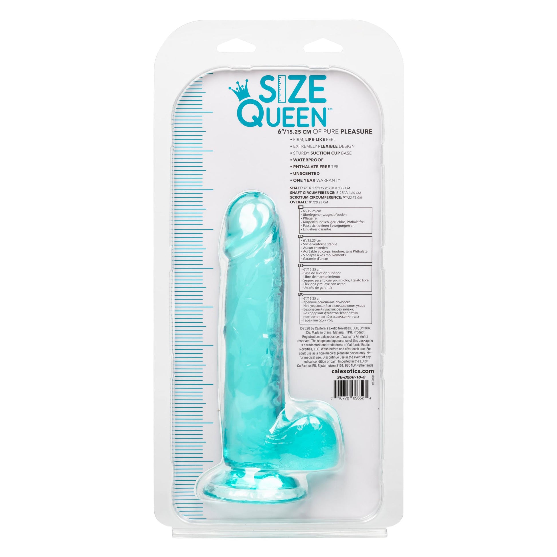 Size Queen 6 Inch - 15.25 Cm - Blue | SE0260102