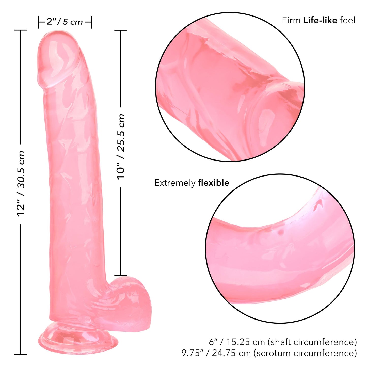 Size Queen 10 inch/25.5 Cm - Pink | SE0262052