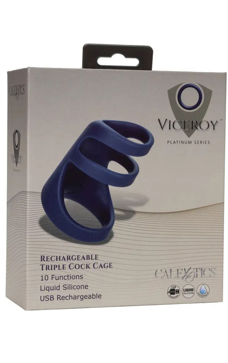 Viceroy Rechargeable Triple Cock Cage - Blue | SE0433103