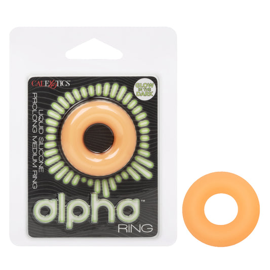 Alpha Glow-in-the-Dark Liquid Silicone Prolong Medium Ring - Orange | SE1491532