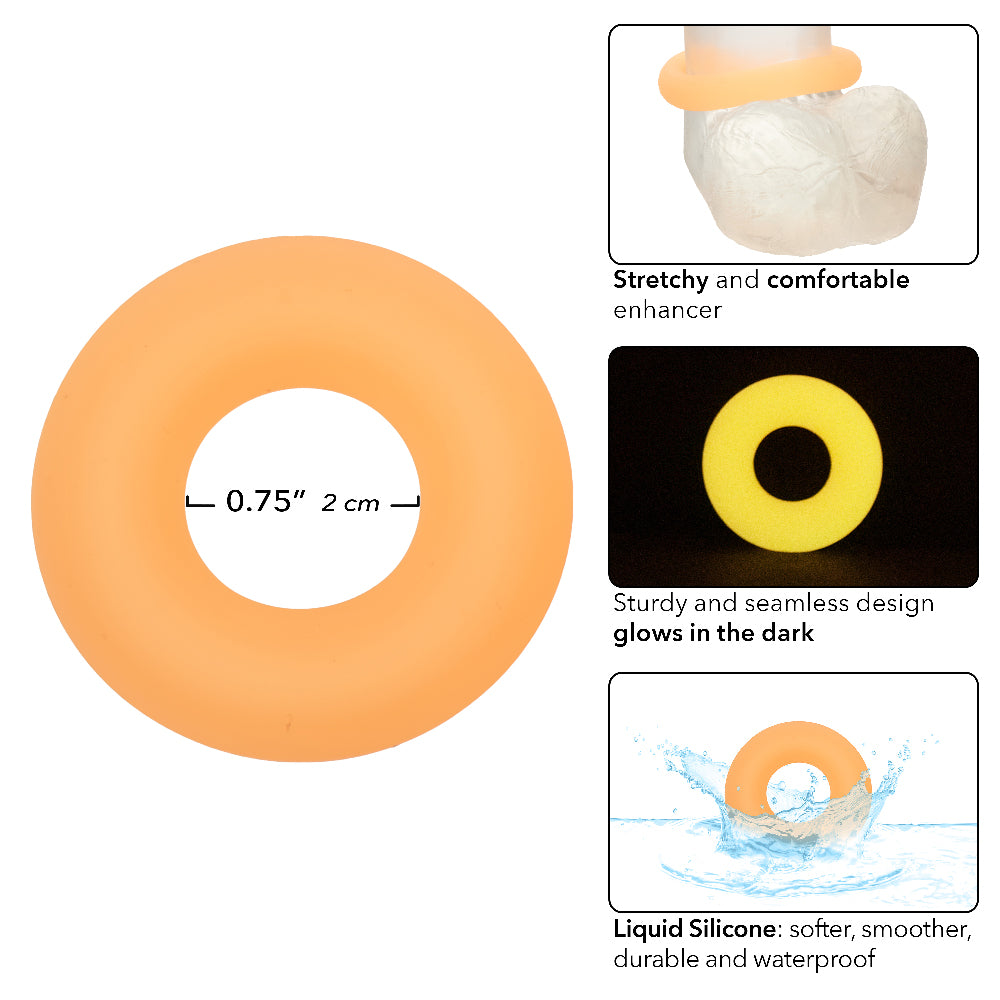 Alpha Glow-in-the-Dark Liquid Silicone Prolong Medium Ring - Orange | SE1491532