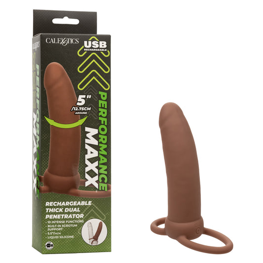 Performance Maxx Rechargeable Thick Dual Penetrator - Brown | SE1634013