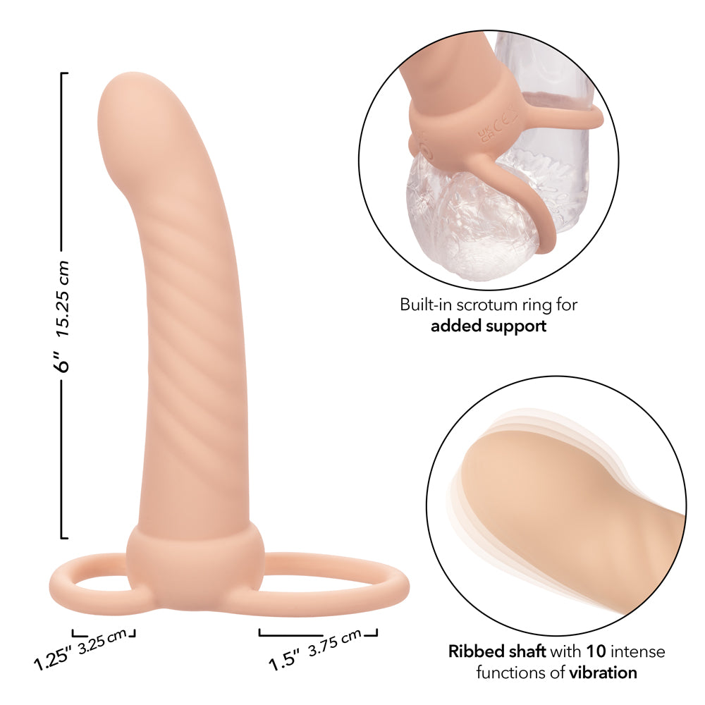 Performance Maxx Rechargeable Ribbed Dual Penetrator - Ivory | SE1634103