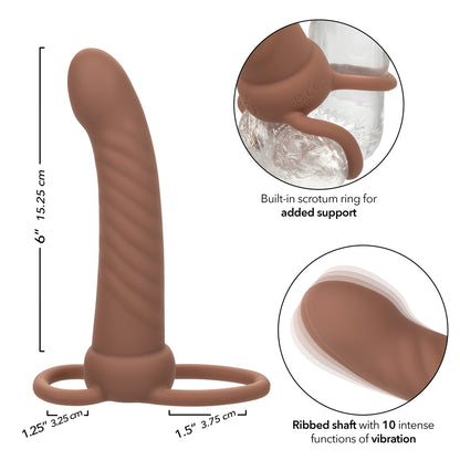 Performance Maxx Rechargeable Ribbed Dual Penetrator - Brown SE1634113 716770109323 from EdgingWarehouse.com where we sell the best male sex toys and fleshlight type strokers for masturbation, edging and gooning and other men's health and sexual wellness
