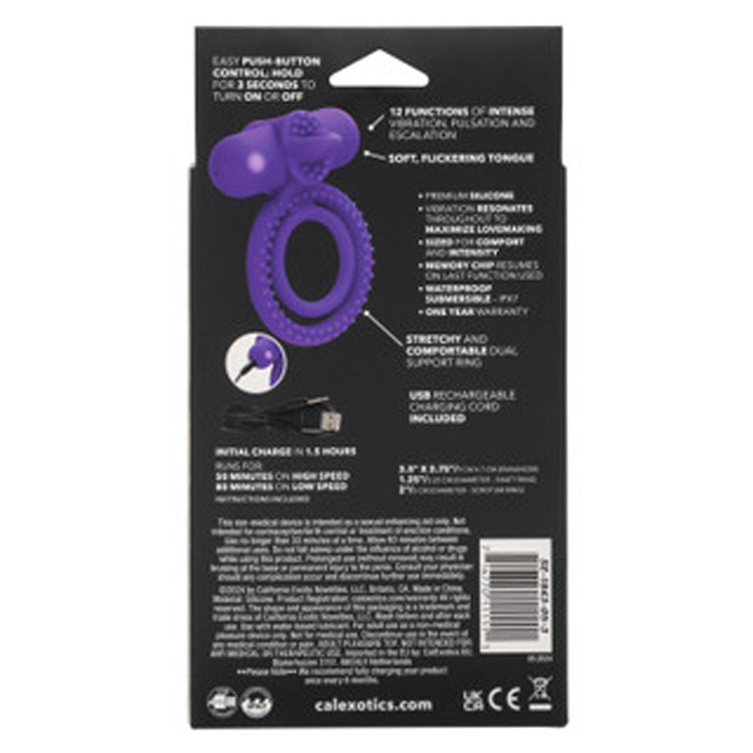 Silicone Rechargeable Dual Climaxer - Purple | SE1843053