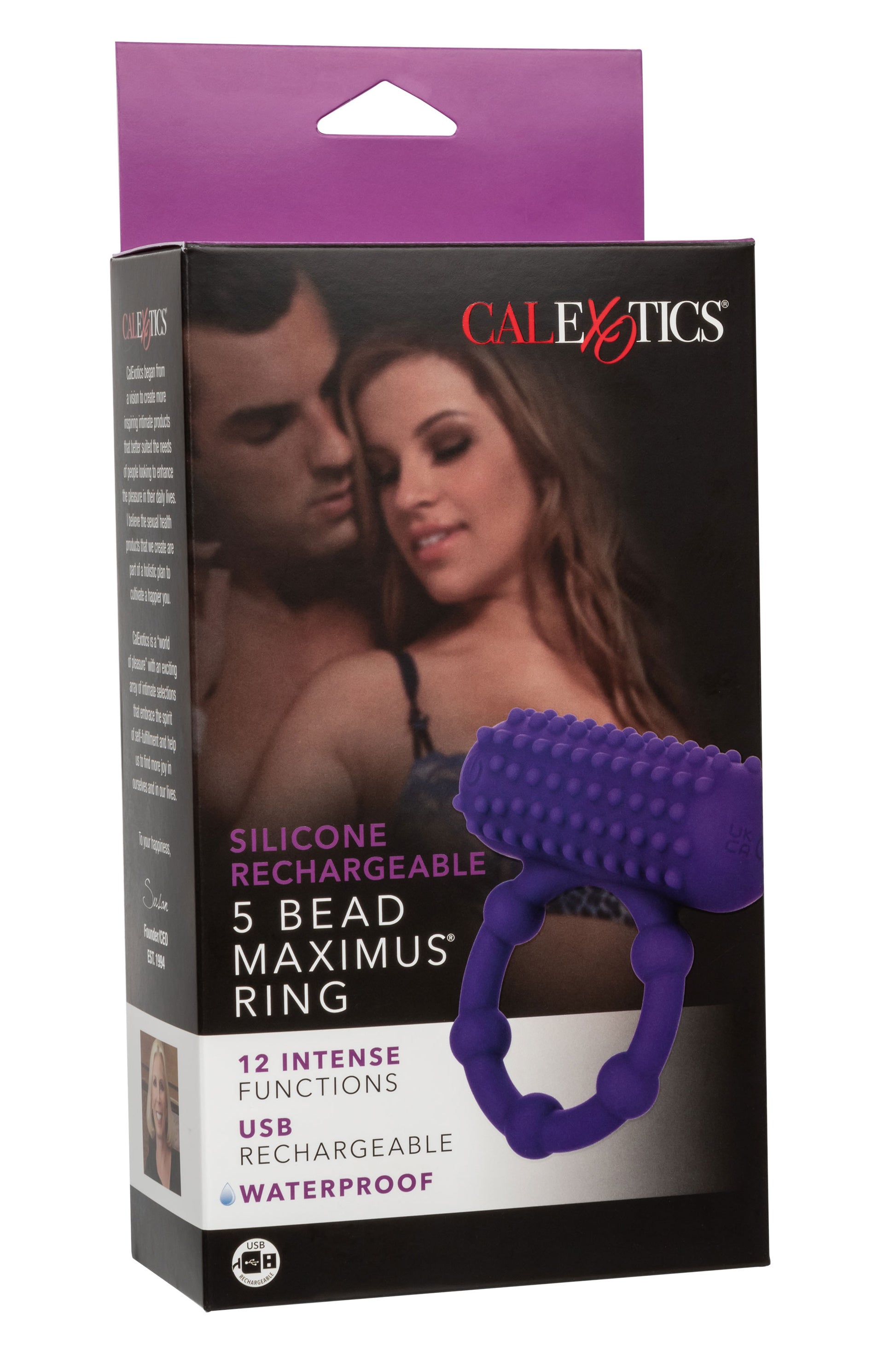 Silicone Rechargeable 5 Bead Maximus Ring - Purple SE1843253 716770102812 from EdgingWarehouse.com where we sell the best male sex toys and fleshlight type strokers for masturbation, edging and gooning and other men's health and sexual wellness items.