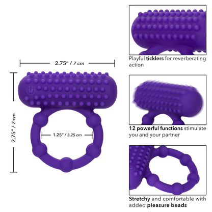 Silicone Rechargeable 5 Bead Maximus Ring - Purple SE1843253 716770102812 from EdgingWarehouse.com where we sell the best male sex toys and fleshlight type strokers for masturbation, edging and gooning and other men's health and sexual wellness items.