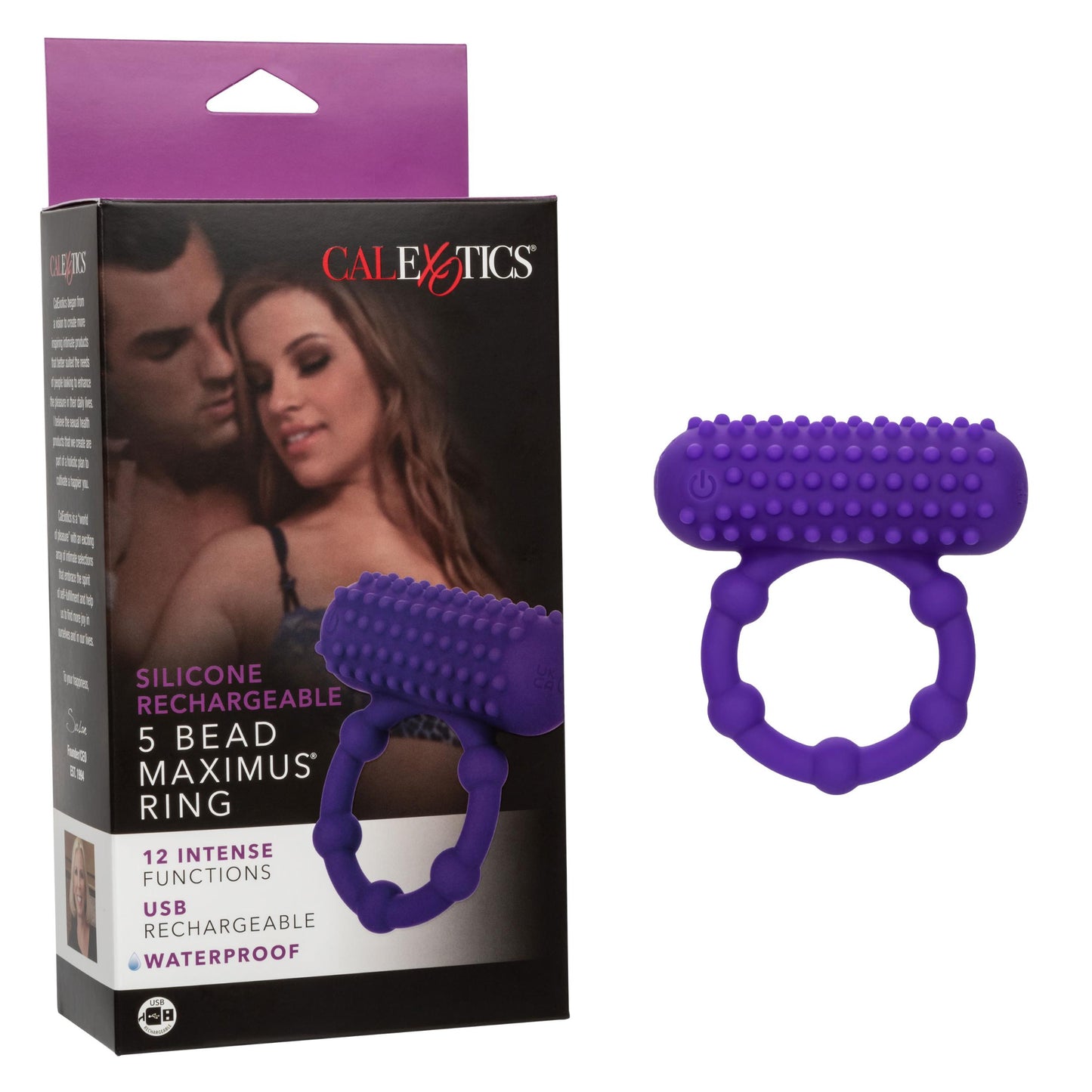Silicone Rechargeable 5 Bead Maximus Ring - Purple SE1843253 716770102812 from EdgingWarehouse.com where we sell the best male sex toys and fleshlight type strokers for masturbation, edging and gooning and other men's health and sexual wellness items.