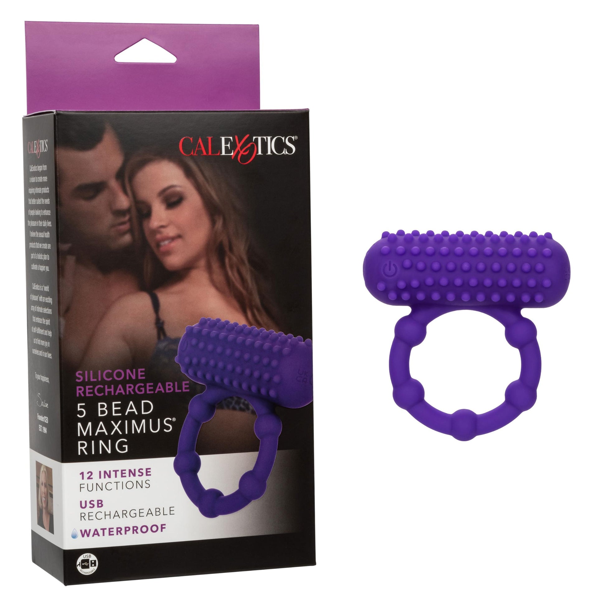 Silicone Rechargeable 5 Bead Maximus Ring - Purple SE1843253 716770102812 from EdgingWarehouse.com where we sell the best male sex toys and fleshlight type strokers for masturbation, edging and gooning and other men's health and sexual wellness items.