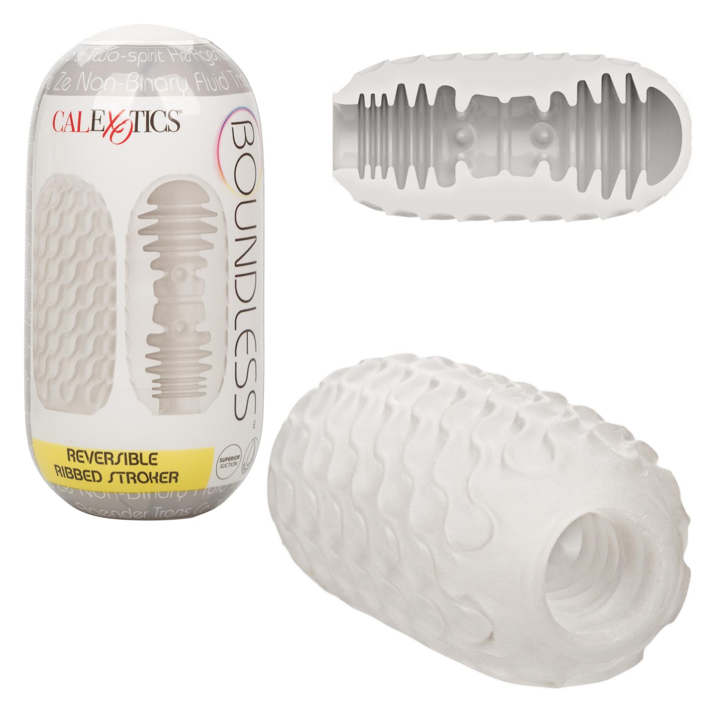 Boundless Reversible Ribbed Stroker - Clear | SE2699801