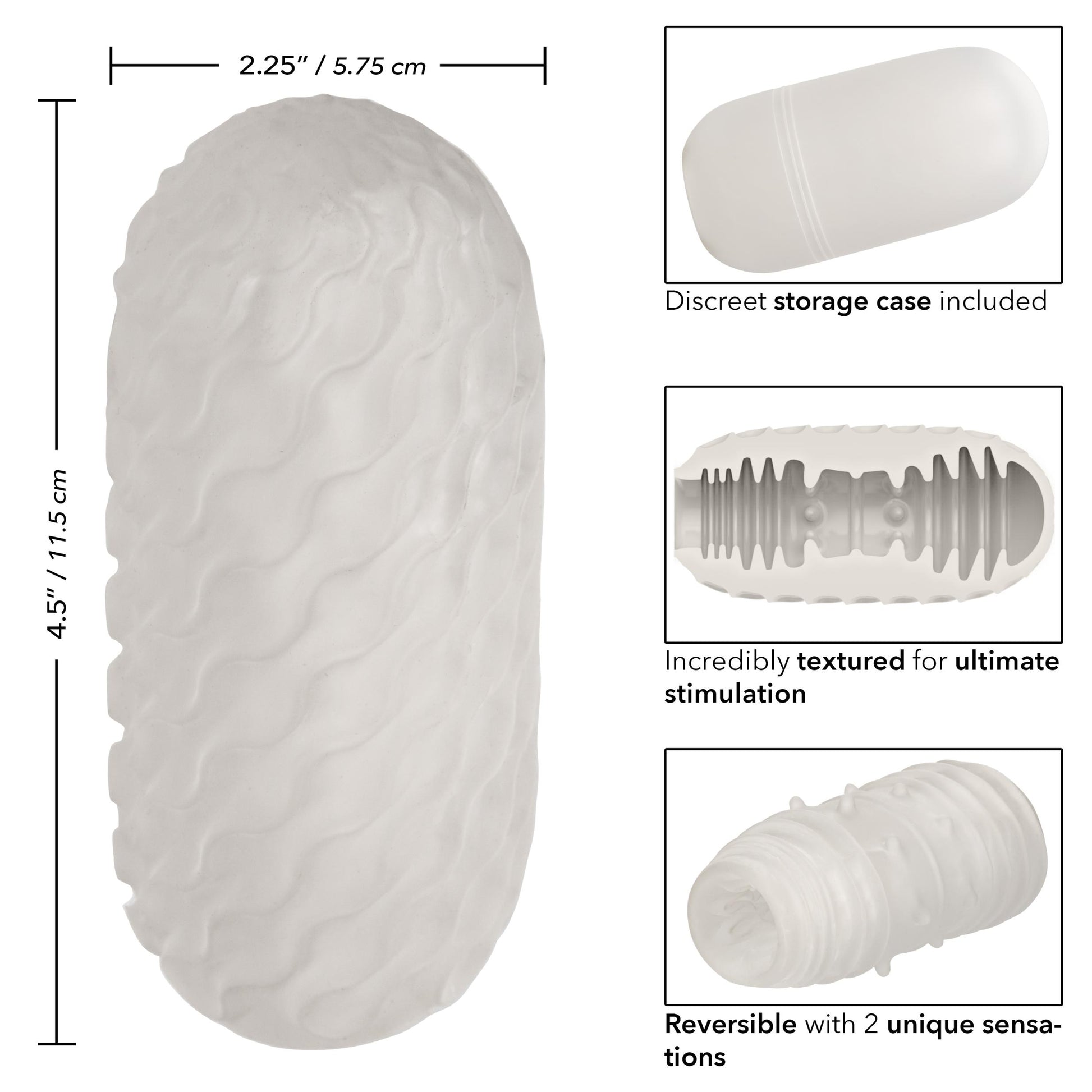 Boundless Reversible Ribbed Stroker - Clear | SE2699801