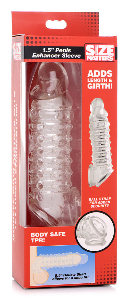 1.5 Inch Penis Enhancer Sleeve - Clear | SM-AG576CLEAR