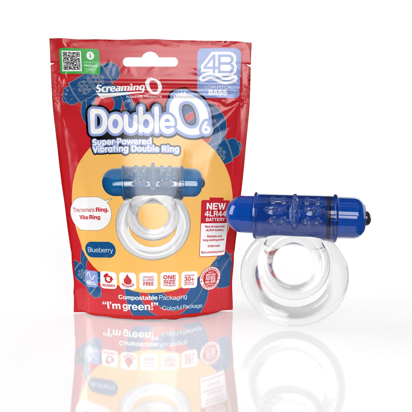 Screaming O 4b - Double O Super Powered Vibrating Double Ring - Blueberry SO-4BD6-BB 817483015281 from EdgingWarehouse.com where we sell the best male sex toys and fleshlight type strokers for masturbation, edging and gooning and other men's health and se