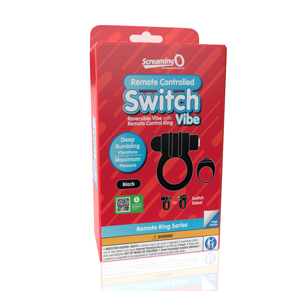 Screaming O Remote Controlled Switch Vibrating Ring - Black | SO-ARCSW-BL