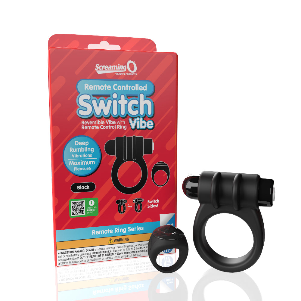 Screaming O Remote Controlled Switch Vibrating Ring - Black | SO-ARCSW-BL