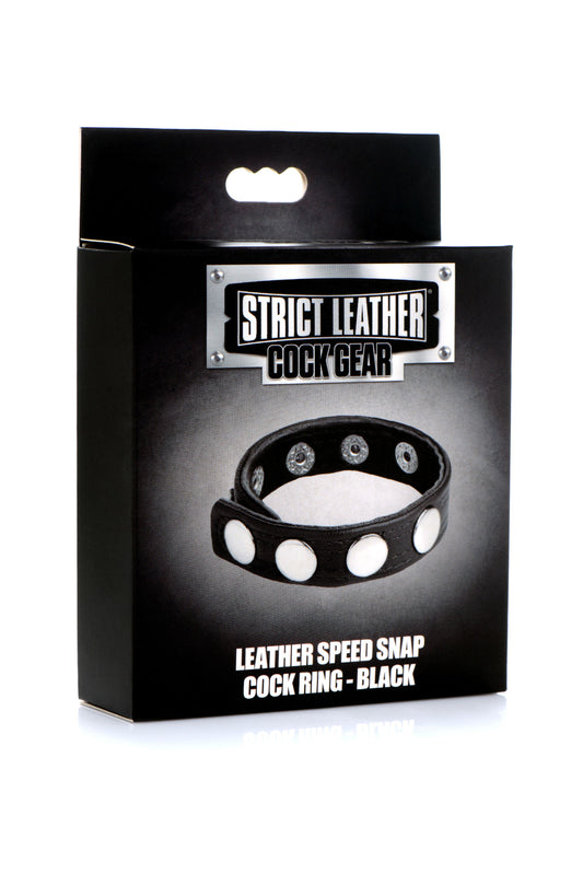 Cock Gear Leather Speed Snap Cock Ring - Black STR-AG845-BLK 848518045553 from EdgingWarehouse.com where we sell the best male sex toys and fleshlight type strokers for masturbation, edging and gooning and other men's health and sexual wellness items.