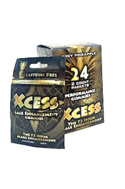 Xcess Cube Gummy 2 Count 24 Pcs Display - Male Enhancement - Juicy Pineapple | TS-XCESGUM24