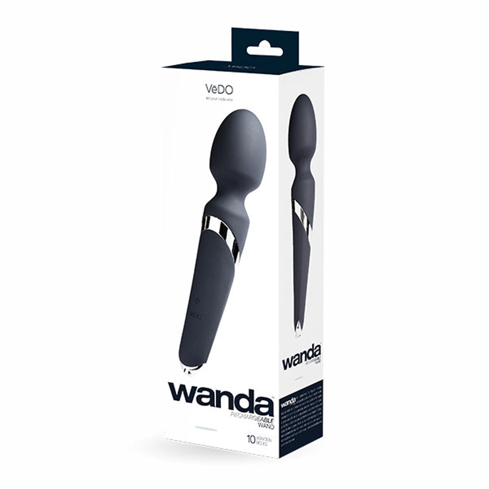 Wanda Rechargeable Wand - Just Black VI-W0108 789185756949 from EdgingWarehouse.com where we sell the best male sex toys and fleshlight type strokers for masturbation, edging and gooning and other men's health and sexual wellness items.