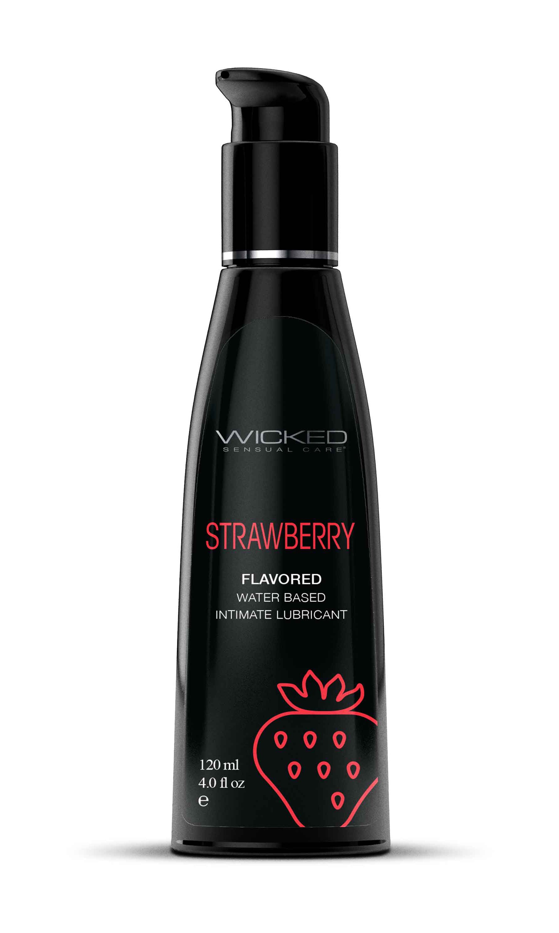 Aqua Strawberry Flavored Water Based Intimate Lubricant - 4 Fl. Oz. | WS-90414