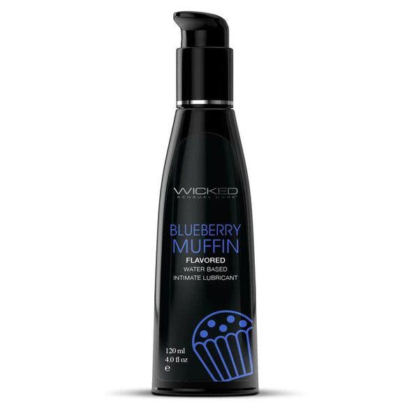 Aqua Blueberry Muffin Flavored Water Based Intimate Lubricant - 4 Fl. Oz. | WS-90454