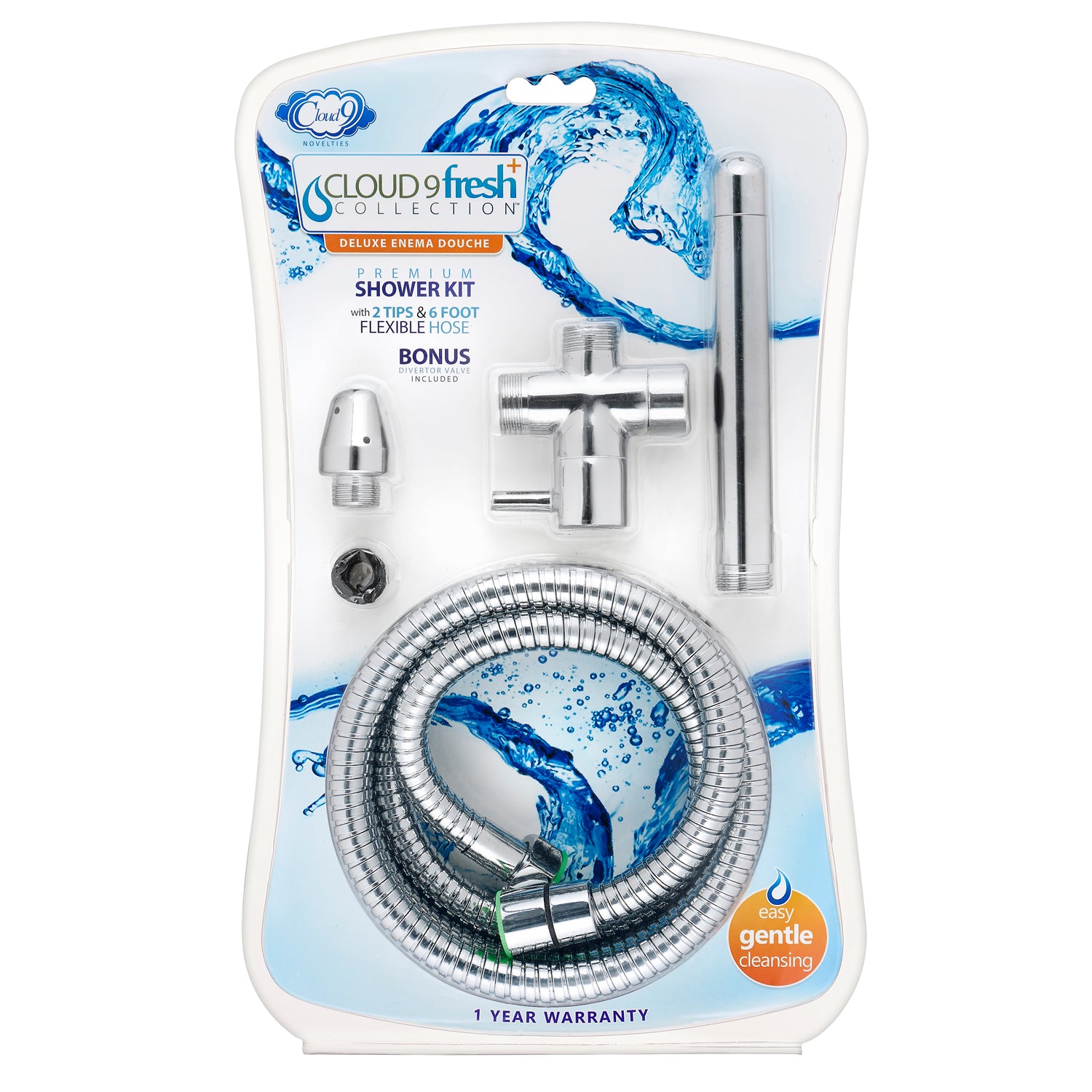 Fresh + Premium Shower Enema Kit with Diverter and Tips by Cloud 9 Novelties 685239852677 available at EroticWarehouse.com